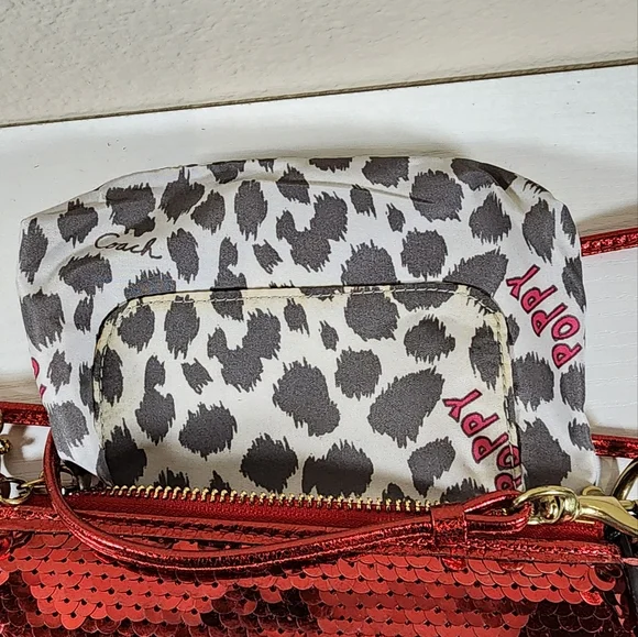 Coach Red Sequin Poppy Mini Crossbody - Picture 4 of 14